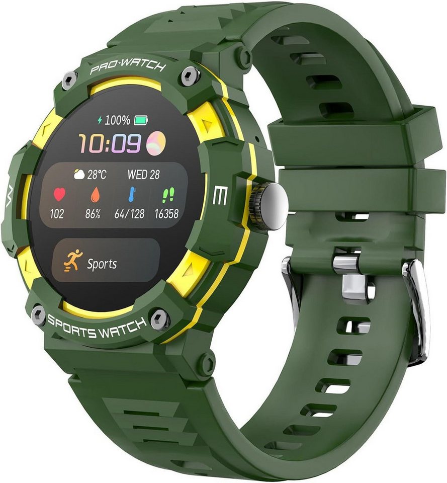 findtime Smartwatch (1,39 Zoll, Android, iOS), mit Robuste Wasserdicht Sport Outdoor für Handwerker Gesundheitsuhr von findtime