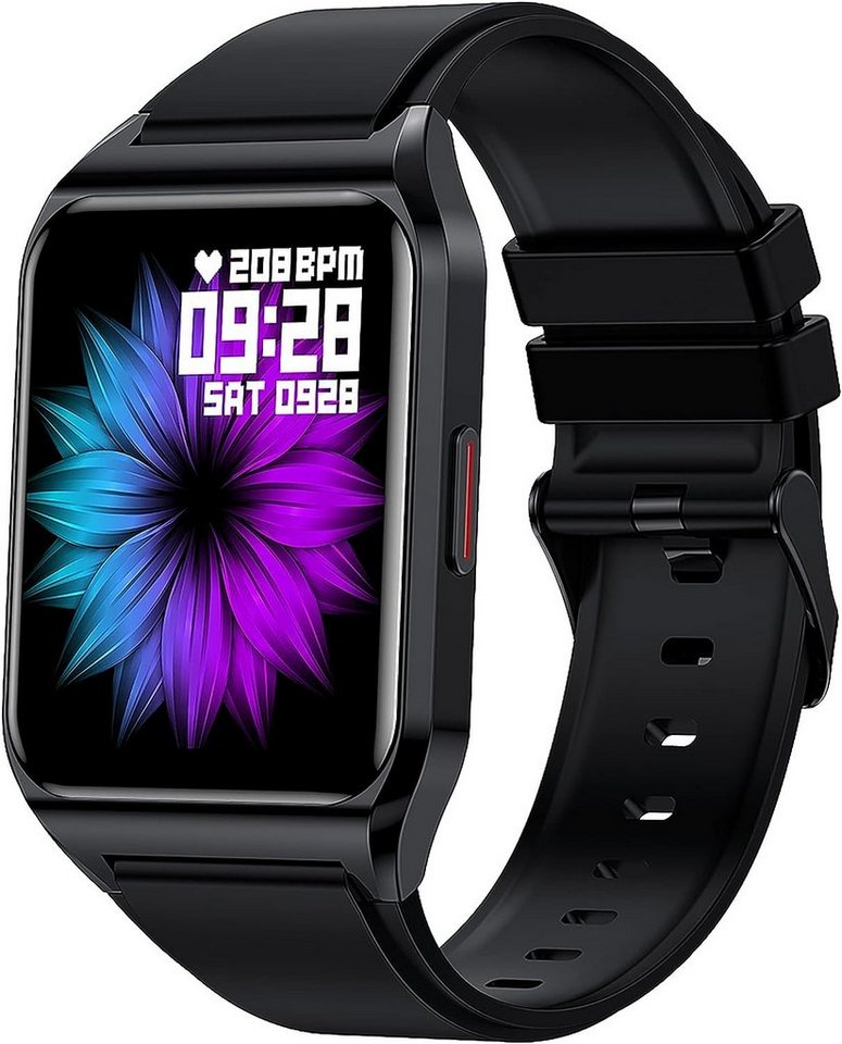 findtime Smartwatch (1,69 Zoll, Android iOS), Fitnessuhr Bluetooth Telefon Anrufs Sportuhr Pulsuhr Wasserdicht Uhr von findtime