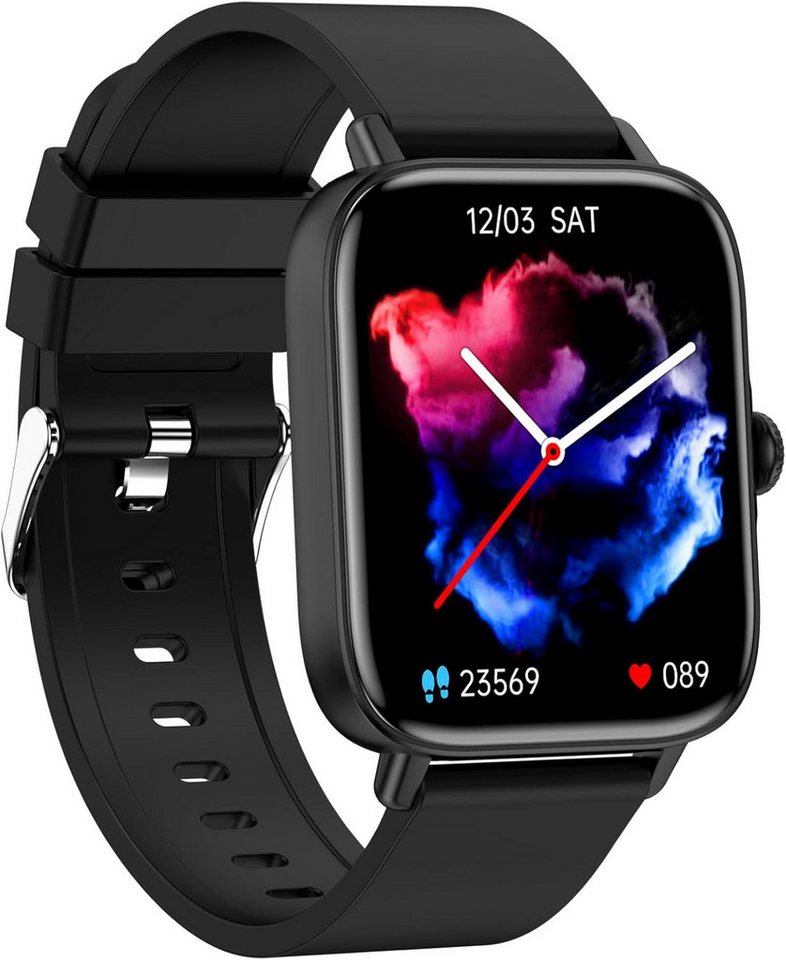 findtime Smartwatch (1,70 Zoll, Android, iOS), mit Herzfrequenzmonitor,Schlaf,Schrittzähler,Kalorien, WasserdichtIP67 von findtime