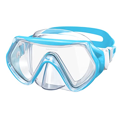 Findway Taucherbrille Kinder,Schwimmbrille Kinder Schnorchelmaske für Jungen Mädchen Jugendliche,Tauchmaske mit Nasenabdeckung 180°Panorama HD Anti Nebel Anti-Leck Taucherbrille für Kinder 6-16 Jahre von Findway