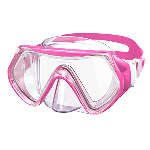 Findway Taucherbrille Kinder,Schwimmbrille Kinder Schnorchelmaske für Jungen Mädchen Jugendliche,Tauchmaske mit Nasenabdeckung 180°Panorama HD Anti Nebel Anti-Leck Taucherbrille für Kinder 6-16 Jahre von Findway