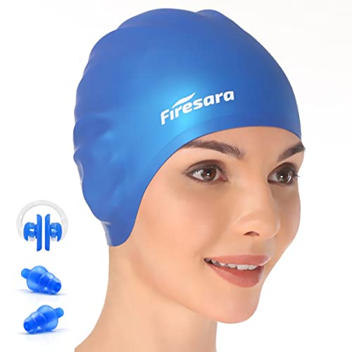 firesara Badekappe, Original Aktualisiert Badekappe 3D Ergonomisches Design bequem Langlebig Ohr Schutz für Frauen Kinder Herren Jungen Mädchen für Lange oder Kurze Haar mit Nase Clip und Ohrstöpsel firesara Badekappe, Original Aktualisiert Badekappe 3D Ergonomisches Design bequem Langlebig Ohr Schutz für Frauen Kinder Herren Jungen Mädchen für Lange oder Kurze Haar mit Nase Clip und Ohrstöpsel von firesara
