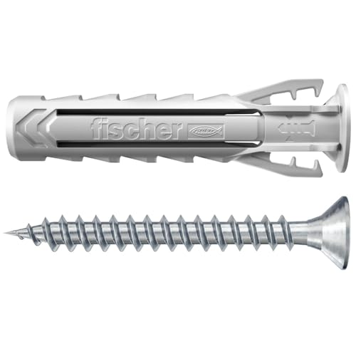 fischer - Spreizdübel aus Nylon SX Plus 5 x 25 cm mit Kragen und Schrauben, alle Materialien/Blisterverpackung mit 20 Stück fischer - Spreizdübel aus Nylon SX Plus 5 x 25 cm mit Kragen und Schrauben, alle Materialien/Blisterverpackung mit 20 Stück von fischer