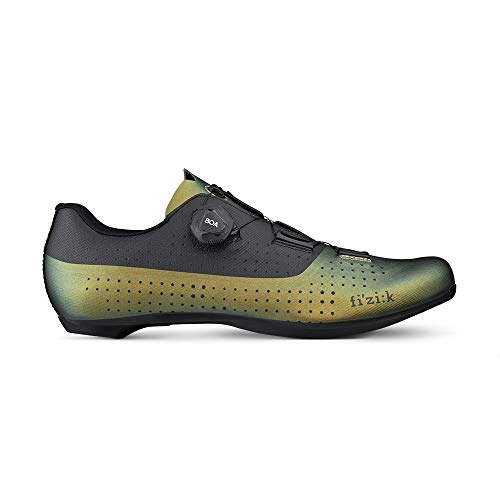 Fizik - Tempo Overcurves R4 Iridescent, Fahrradschuhe Unisex - Erwachsene, Unisex, Fahrradschuh, TPR4OCIR1, Scarabeo Schwarz, 45 EU von Fizik