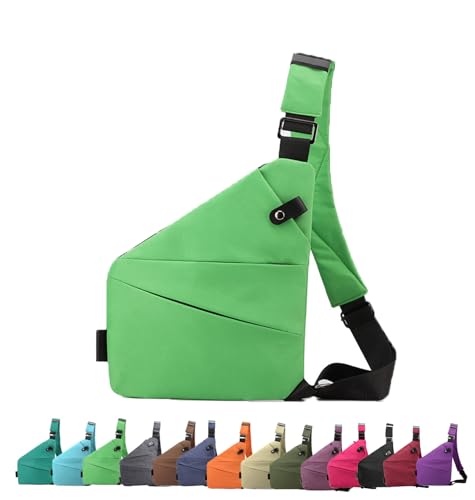 Gipfelfreund Anti-Theft Bag, Gipfelfreund Anti-Theft Shoulder Bag, Gipfelfreund Diebstahlsichere Reisetasche, Anti-Theft Shoulder Bag, Anti-Theft Bag for Women and Men (Rght,Green) von fjaldjfu