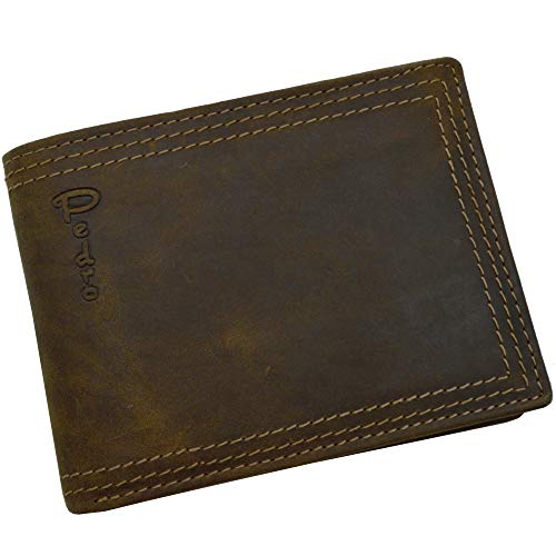 Portemonnaie Büffelleder dreifach Naht Herren Brieftasche Pedro mit GESCHENKBEUTEL Querformat Portemonnaie Büffelleder dreifach Naht Herren Brieftasche Pedro mit GESCHENKBEUTEL Querformat von flevado