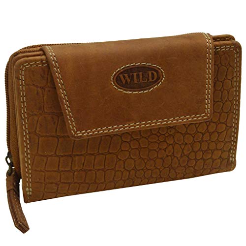 flevado Croco Design Wild Voll Leder Büffel Damengeldbörse Doppelnaht Druckknopfverschluss braun flevado Croco Design Wild Voll Leder Büffel Damengeldbörse Doppelnaht Druckknopfverschluss braun von flevado