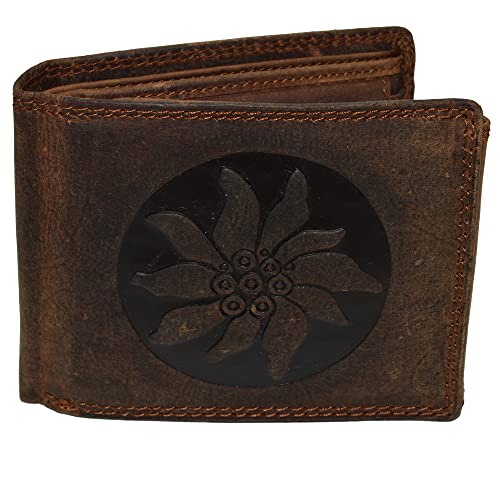 flevado Edelweiss Voll Leder Büffel Herren Geldbörse Biker Brieftasche Braun flevado Edelweiss Voll Leder Büffel Herren Geldbörse Biker Brieftasche Braun von flevado