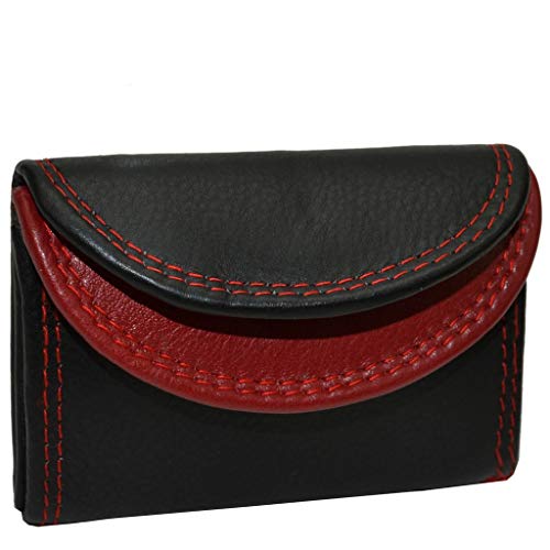 flevado Kleine Mini Party Geldbörse Unisex Kinderbörse mit Druckknopf schwarz/dunkelrot echt Leder flevado Kleine Mini Party Geldbörse Unisex Kinderbörse mit Druckknopf schwarz/dunkelrot echt Leder von flevado