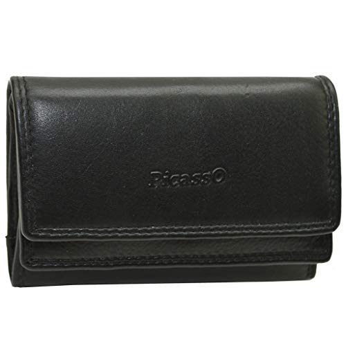 flevado Picasso Brieftasche Unisex Lederbörse Wiener Schachtel Nappa Leder (schwarz) von flevado