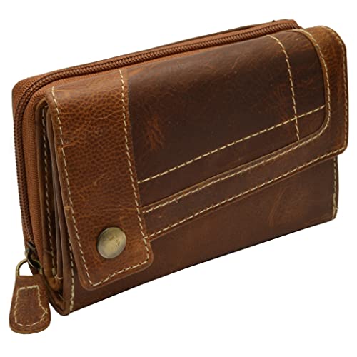 flevado Portemonnaie Damen Glattleder Geldbörse braun RFID Schutz flevado Portemonnaie Damen Glattleder Geldbörse braun RFID Schutz von flevado