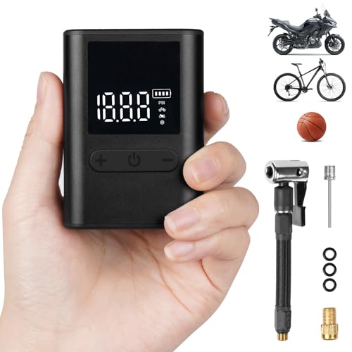 Flintronic 1PCS Mini-Fahrradpumpe, Minipumpen für Fahrräder, Ultrakleine 100PSI Fahrrad Luftpumpe, Elektrische Fahrrad Pumpe mit digitalem LCD-Druckmessgerät, 500Mah, Typ-C aufladbar Akku, Neu Flintronic 1PCS Mini-Fahrradpumpe, Minipumpen für Fahrräder, Ultrakleine 100PSI Fahrrad Luftpumpe, Elektrische Fahrrad Pumpe mit digitalem LCD-Druckmessgerät, 500Mah, Typ-C aufladbar Akku, Neu von flintronic