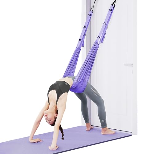 Flintronic Aerial Yoga Hängematte, Yoga Hängematte, Yoga Schaukel Nylon Anti-Schwerkraft Hängematte, Yogagurt Beinstretcher, Hochelastischer Stretching Band für Ballett Pilates Spagat Gymnastik von flintronic