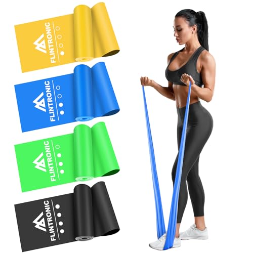 Flintronic Fitnessbänder, 1,5M Lang Widerstandsbänder in 3 Stärke, Gymnastikband Resistance Bands für Crossfit, Muskelaufbau, Pilates, Yoga, Krafttraining von flintronic