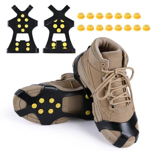 flintronic Steigeisen mit 10 Zähne, Anti Rutsch Schuhkralle mit Edelstahl Spikes, Klampen Schuhe Spikes für Schuhe und Bergschuhe, für Wandern, EIS, Schnee, Winter Outdoor, Trekking flintronic Steigeisen mit 10 Zähne, Anti Rutsch Schuhkralle mit Edelstahl Spikes, Klampen Schuhe Spikes für Schuhe und Bergschuhe, für Wandern, EIS, Schnee, Winter Outdoor, Trekking von flintronic