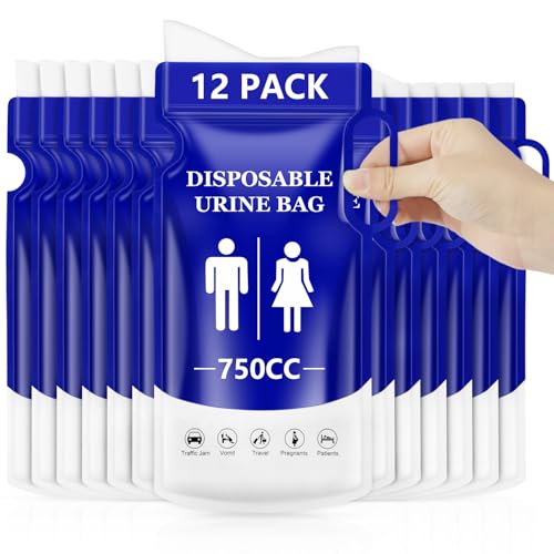 flintronic 12 Stück Tragbares Urinal für Unterwegs, 750ml Einweg-Urinbeutel mit Gel mit Griff, Notfall Toiletten für Männer Frauen Patienten Schwangere Kinder Camping Wandern Auto Reisen (Dunkelblau) flintronic 12 Stück Tragbares Urinal für Unterwegs, 750ml Einweg-Urinbeutel mit Gel mit Griff, Notfall Toiletten für Männer Frauen Patienten Schwangere Kinder Camping Wandern Auto Reisen (Dunkelblau) von flintronic