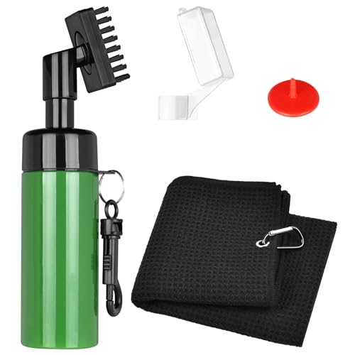 flintronic 3-in-1 Golf Zubehör Kits, Mikrofaser Golf Handtuch, Golfschläger-Rillenreinigungsbürste mit Karabinerhaken, für das Golfbag, Bälle Positionsmarkierungen flintronic 3-in-1 Golf Zubehör Kits, Mikrofaser Golf Handtuch, Golfschläger-Rillenreinigungsbürste mit Karabinerhaken, für das Golfbag, Bälle Positionsmarkierungen von flintronic