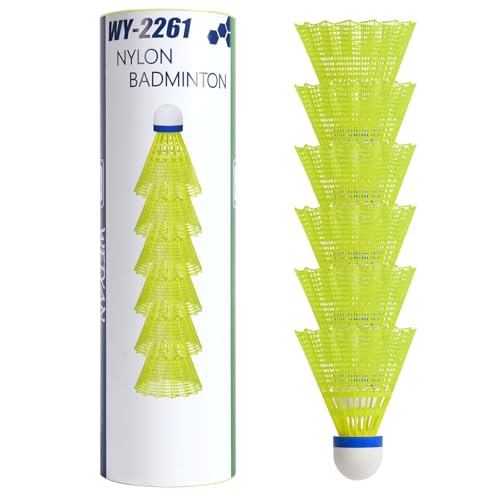 flintronic Badmintonbälle, 6 Pcs Nylon Federbälle, Badminton Bälle mit Hoher Stabilität und Haltbarkeit, Fachmann Federbälle für Indoor und Outdoor Training, Freizeit, Sport (Gelb) flintronic Badmintonbälle, 6 Pcs Nylon Federbälle, Badminton Bälle mit Hoher Stabilität und Haltbarkeit, Fachmann Federbälle für Indoor und Outdoor Training, Freizeit, Sport (Gelb) von flintronic