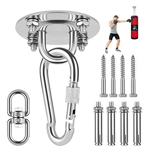 flintronic Edelstahl Deckenhaken bis 400kg, 360° Boxsack Halterung, Hängematten Befestigung, Schaukelhaken, Deckenhalterung Outdoor & Indoor, Schwerlasthaken Aufhängung, Aufhängung Haken für Yoga, Gym flintronic Edelstahl Deckenhaken bis 400kg, 360° Boxsack Halterung, Hängematten Befestigung, Schaukelhaken, Deckenhalterung Outdoor & Indoor, Schwerlasthaken Aufhängung, Aufhängung Haken für Yoga, Gym von flintronic