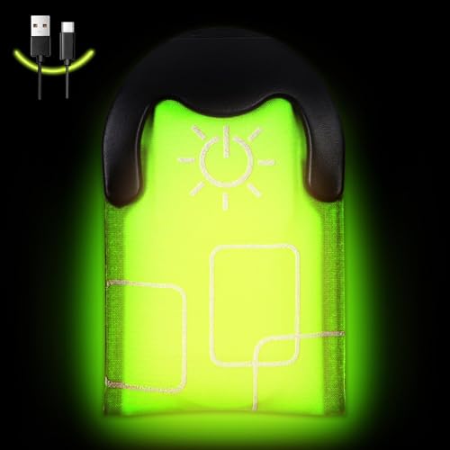 flintronic LED Clip, Aufladbarer USB LED Magnet Clip, LED Magnet Clip Lichter mit 3 Beleuchtungsmodi, Hohe Sichtbarkeit und Hell Leuchtend, Unisex für Rucksack Wandern Laufen Joggen, Grün von flintronic