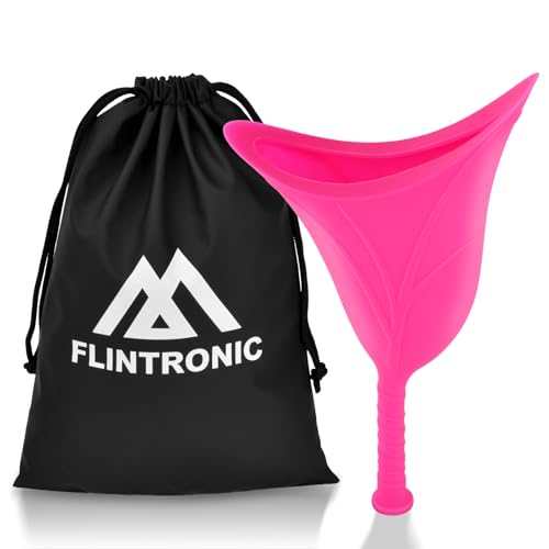 flintronic Urinella für Frauen, Wiederverwendbarer Pinkelhilfe für Frauen mit Verlängerungsrohr, Tragbares Frauenurinal, Urinella für Frauen Wandern Camping Zubehör für Unterwegs, Camping (Rosa) von flintronic