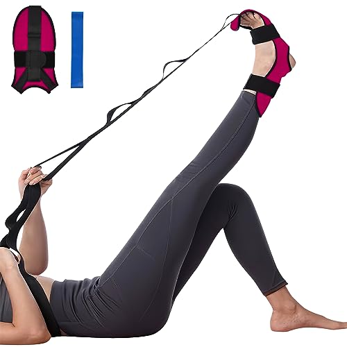 Flintronic Yoga Stretching Strap, Stretching Band mit 7 Schleifen, Yoga Stretch Gurt, Hochelastischer Gymnastik-Gur mit TPE-Spanngurten, Übungsschlaufe zum Dehnen der Beinmuskulatur, Rosa von flintronic