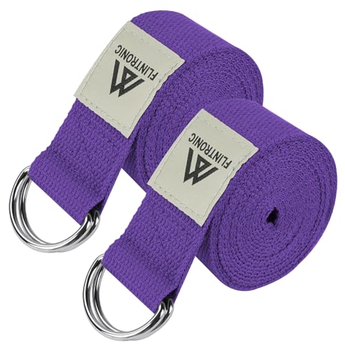 Flintronic Yogagurt, Yoga Gurt, 2 Stück 1.85 m Yoga Strap, Stretching Yoga Band mit D-Ring, 100% Baumwolle, Yoga-Zubehör, Fitness Stretchgurt für Anfänger und Fortgeschrittene für Yoga, Pilates Flintronic Yogagurt, Yoga Gurt, 2 Stück 1.85 m Yoga Strap, Stretching Yoga Band mit D-Ring, 100% Baumwolle, Yoga-Zubehör, Fitness Stretchgurt für Anfänger und Fortgeschrittene für Yoga, Pilates von flintronic