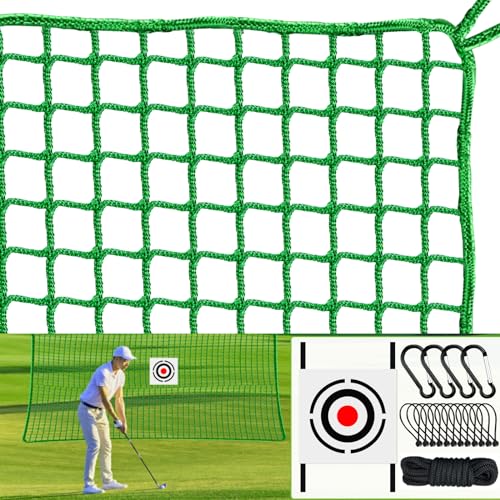 Golf-Übungsnetz – Golf-Schlagnetz (3 x 6 m) mit Zieltuch als Ball-Schlagnetz für drinnen und draußen, strapazierfähiges Nylon-Sport-Barriernetz als Fußball, Golf-Netze für Hinterhof, Garage von fob-pros