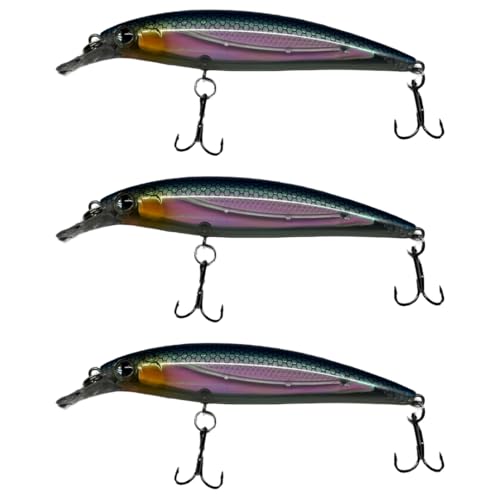 focutex Kunstköder Hardbait Wobbler - 11cm 14g, Angelköder Set für Forelle, Zander, Barsch, Hecht, Fischen, Raubfisch, Hochwertiger Kunstköder für Angeln, Köder für Süßwasser (1, Blau-Weiß) von focutex