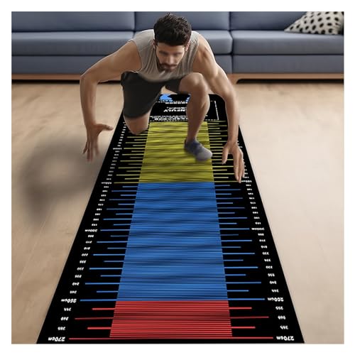 Gummi-Bodenmatte, tragbare Trainingsmatten, Springseil-Pad/Fitness-Übungsbrett, 3 mm dick, lange Sprungmessmatte (2 x 0,9 m) von forestalk