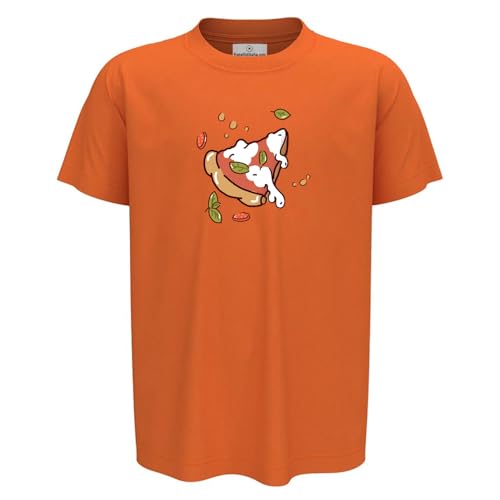 fratelliditalia.org T-Shirt für Kinder, halbe Ärmel mit Pizzascheibe, Geschenkidee für Pizza-Liebhaber von fratelliditalia.org