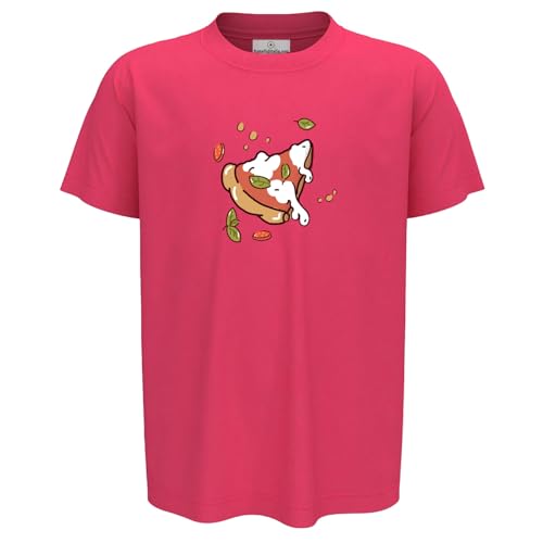 fratelliditalia.org T-Shirt für Kinder, halbe Ärmel mit Pizzascheibe, Geschenkidee für Pizza-Liebhaber von fratelliditalia.org