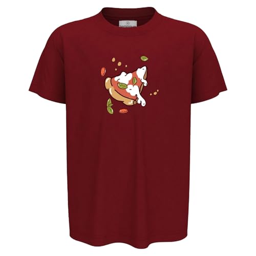 fratelliditalia.org T-Shirt für Kinder, halbe Ärmel mit Pizzascheibe, Geschenkidee für Pizza-Liebhaber von fratelliditalia.org