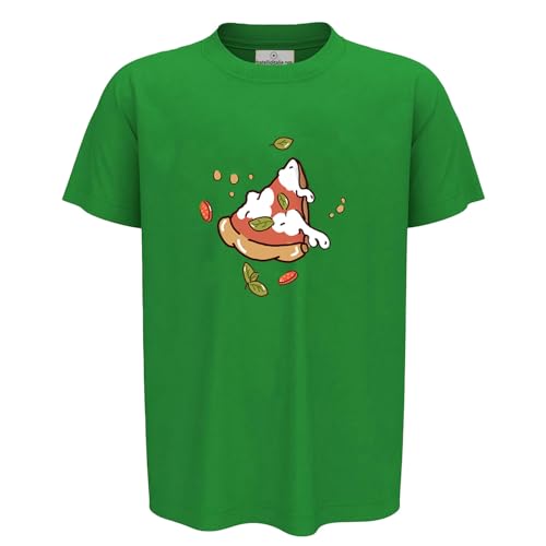 fratelliditalia.org T-Shirt für Kinder, halbe Ärmel mit Pizzascheibe, Geschenkidee für Pizza-Liebhaber von fratelliditalia.org