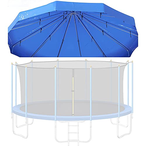 frides Trampolin Überdachung - Trampolin Sonnenschutz Mit Rahmen, Outdoor-Trampolin-zubehör, Sonnen-, Regen Und UV-Schutz, Blau(10FT) von frides
