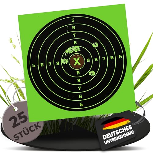 25 Splatter 2076-17 Fritz-Cell Splitterziele Splittersticker Zielscheibe für alle Gewehre, Pistolen, Luftgewehre, Airsoft, BB, Diabolo kompatibel mit Splatterburst Zielen von fritz-cell