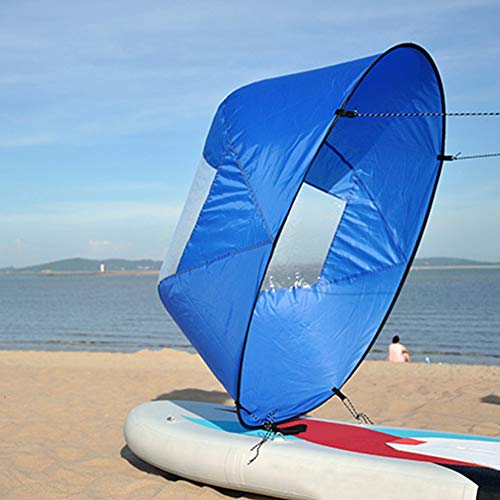 Faltbare Kajak Downwind Segel, Paddle Board Segel Sup Paddle Board Instant Popup & Easy Setup & schnell bereitstellt, Wind Sail, Kajak Kanu Zubehör(Blau) von fsttm88