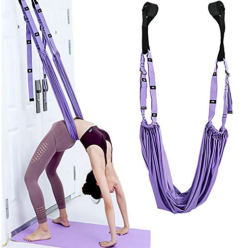 Yogagurt Beinstretcher Stretching Band Dehnungsband - Yoga Gurte aus Polyester Baumwolle, Inversion Stretch, Übungsband für Yoga Ballett Pilates Gymnastik Flexibilität Training, Lila 1Stück von fuxunamz