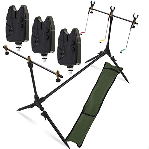 G8DS® Set Rod Pod Rutenhalter + Tragetasche inklusive 3 Bissanzeiger mit Lautstärke- und Tonregler für 9V Block Karpfen Angeln G8DS® Set Rod Pod Rutenhalter + Tragetasche inklusive 3 Bissanzeiger mit Lautstärke- und Tonregler für 9V Block Karpfen Angeln von G8DS