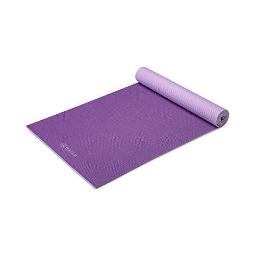 Gaiam Yogamatte, hochwertig, einfarbig, wendbar, rutschfest, für alle Arten von Yoga, Pilates und Boden-Workouts, Pflaume/Marmelade, 6 mm von Gaiam