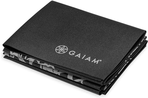 Gaiam Yogamatte, faltbar, Reise-Fitness- und Übungsmatte, faltbare Yogamatte für alle Arten von Yoga, Pilates und Bodentraining, Midnight Marrakesh, 2 mm. von Gaiam