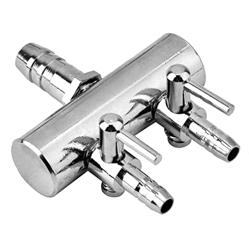 Aquarium-Luftpumpe, 8 mm, drehbar auf 4 mm, Splitter, Steuerventil, Aquarium-Sauerstoffverteiler, Aquarium-Luftpumpe, Edelstahl-Zubehör (6 Wege) ﻿ (8 to 4mm Two-Hole Splitter Head) von generic