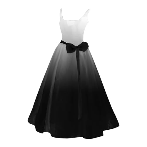 Halloween Kostüm Damen, A Linien Kleid V Ausschnitt Lang Schwarz Verlaufsfarbe Cocktailkleid Festlich Trägerkleid Kostume Erwachsene Halloweenkleid Partykleid Gruseliges Halloweenkostüm von generic