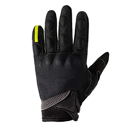 Motorradhandschuhe, Vollfinger-, Schwarze Reithandschuhe, Fahrradhandschuhe, PVC-Nylon-Vollfinger-Fahrradhandschuhe mit Klettverschluss für MTB-Reiten, Straßenrennen (2XL) von generic