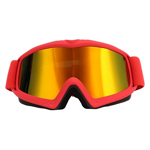 Skibrille OTG, HD-Beschichtungslinse, UV-Schutz, Stoßfestigkeit, Verstellbare Schneebrille, Brille Zum Skifahren (Rot) von generic