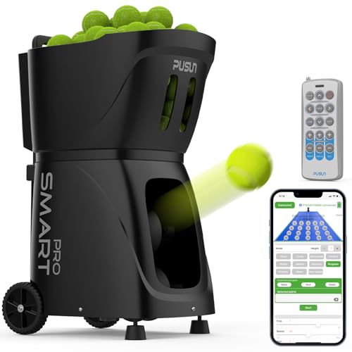 Tennisballmaschine - professioneller automatischer Ballserver mit APP-Steuerung, 20 Landepunkten und Variabler Geschwindigkeit, intelligenter Tennistrainer mit Multi-Winkel-System (4-6H Lauf von generic