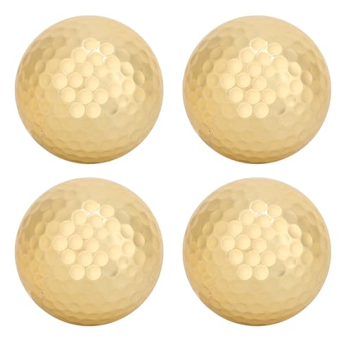 Vergoldeter Golfball, 4-teiliges Tragbares, Doppelschichtiges, Vergoldetes Golfball-Zubehör Golden Vergoldeter Golfball, 4-teiliges Tragbares, Doppelschichtiges, Vergoldetes Golfball-Zubehör Golden von UPALDHOU