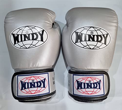 Windy Muay Thai Boxing Gloves BGVH 4,6,8,10,12,14,16,18,20 oz (Sliver, 12 oz) von generic