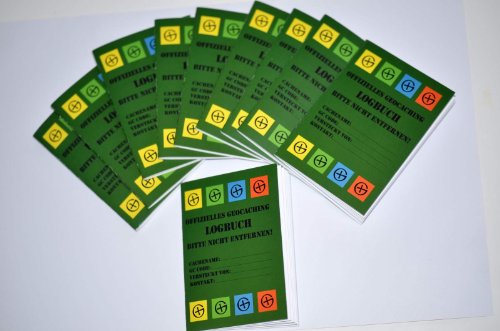 GEO-VERSAND Unisex – Erwachsene 10er Pack Geocaching 40 Seiten-für Dosen, Logbuch für Behälter-Regular-normal Deutscher Hinweis, grün, DIN A7 GEO-VERSAND Unisex – Erwachsene 10er Pack Geocaching 40 Seiten-für Dosen, Logbuch für Behälter-Regular-normal Deutscher Hinweis, grün, DIN A7 von geo-versand