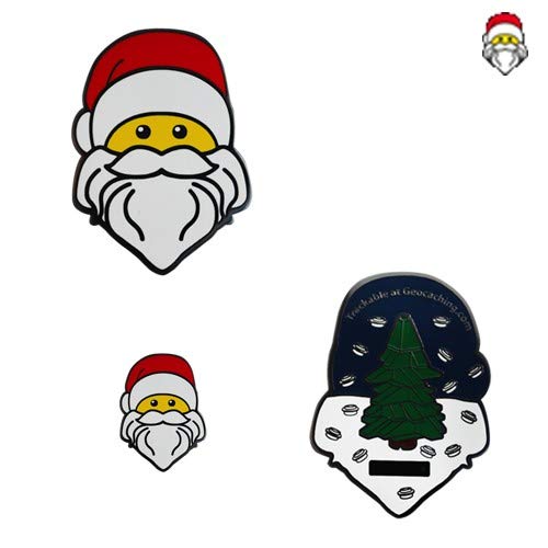 Geocaching Weihnachten Geocoin Santa Trackable C&P mit Pin Geschenk von geo-versand